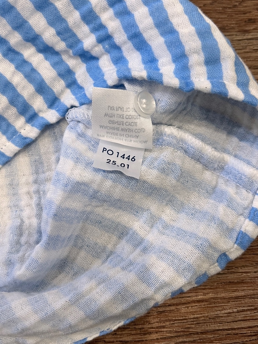 LAKE Hamptons Pajama Set in Sail Blue Awning Stripe Gauze Medium - Picture 9 of 13